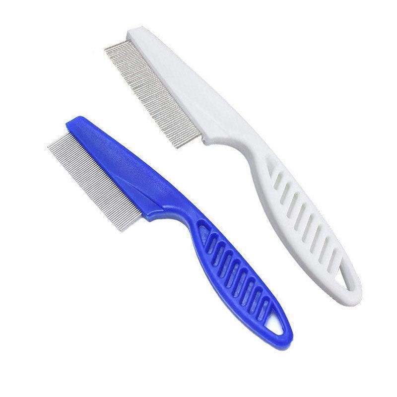 1PC Small Fine Toothed Flea Flee Metal Nit Head Hair Lice Comb with Handle - Blue V528-DOGCOMB-BLUE-SMALL-17827