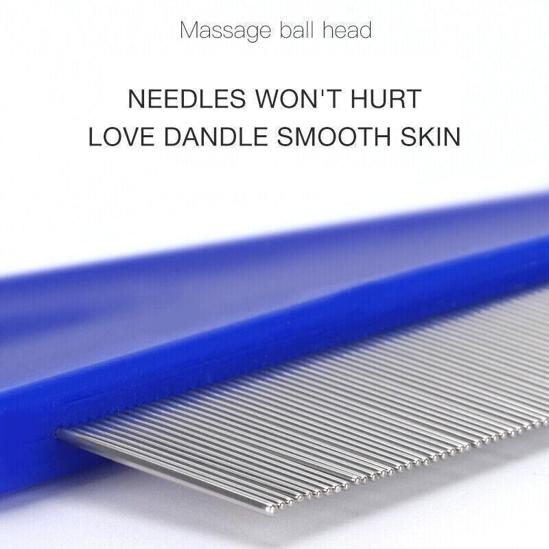 1PC Small Fine Toothed Flea Flee Metal Nit Head Hair Lice Comb with Handle - Blue V528-DOGCOMB-BLUE-SMALL-17827
