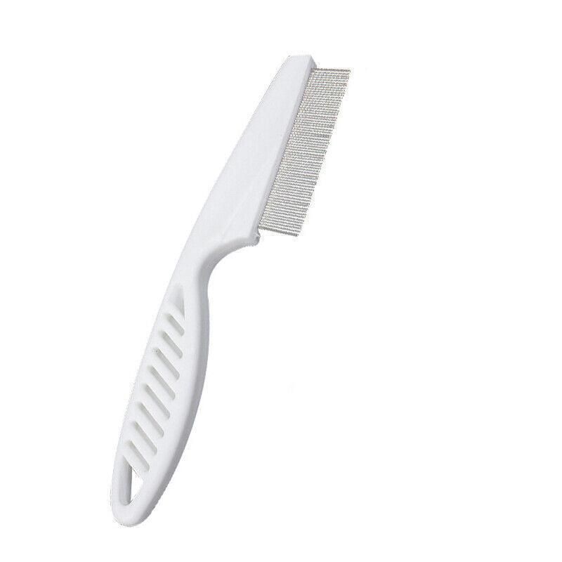1PC Small Fine Toothed Flea Flee Metal Nit Head Hair Lice Comb with Handle - White V528-DOGCOMB-WHITE-SMALL-31865