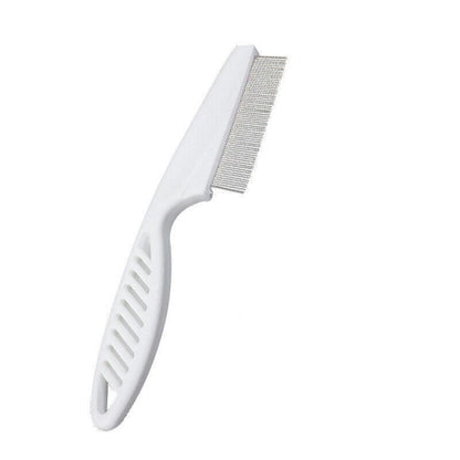 1PC Small Fine Toothed Flea Flee Metal Nit Head Hair Lice Comb with Handle - White V528-DOGCOMB-WHITE-SMALL-31865