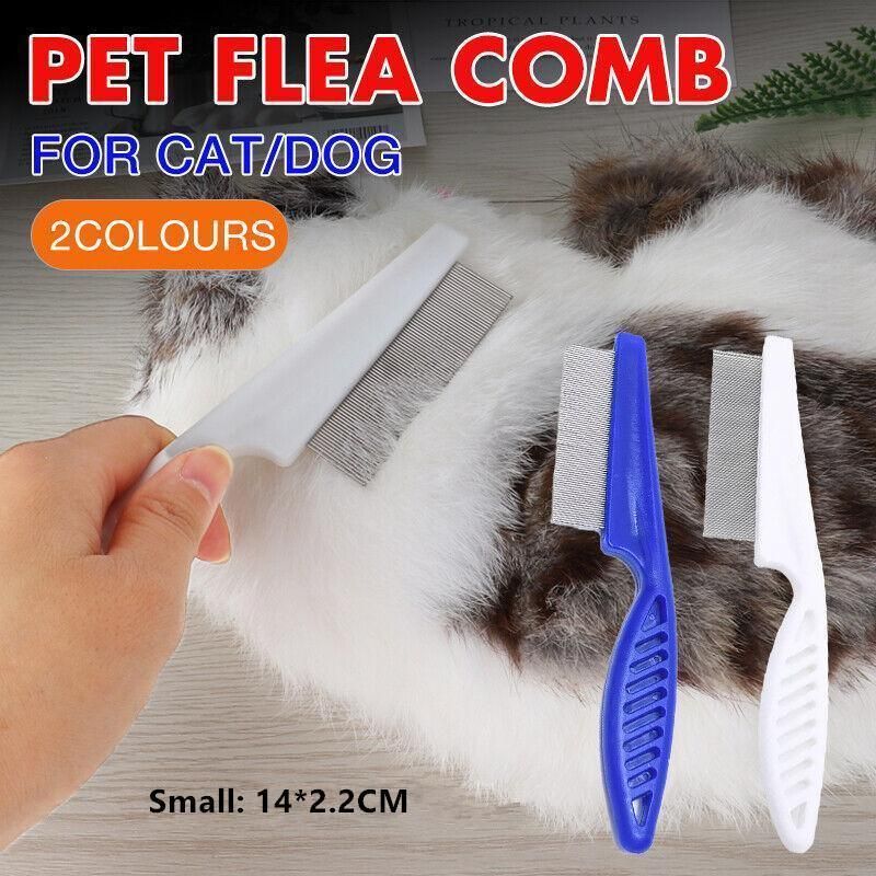 1PC Small Fine Toothed Flea Flee Metal Nit Head Hair Lice Comb with Handle - White V528-DOGCOMB-WHITE-SMALL-31865