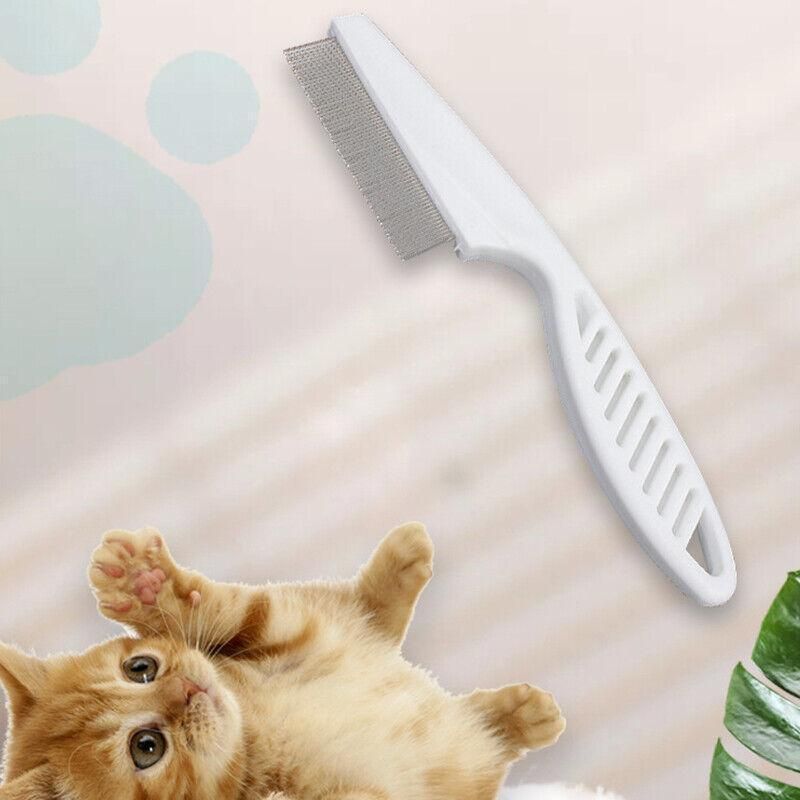 1PC Small Fine Toothed Flea Flee Metal Nit Head Hair Lice Comb with Handle - White V528-DOGCOMB-WHITE-SMALL-31865