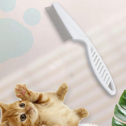 1PC Small Fine Toothed Flea Flee Metal Nit Head Hair Lice Comb with Handle - White V528-DOGCOMB-WHITE-SMALL-31865