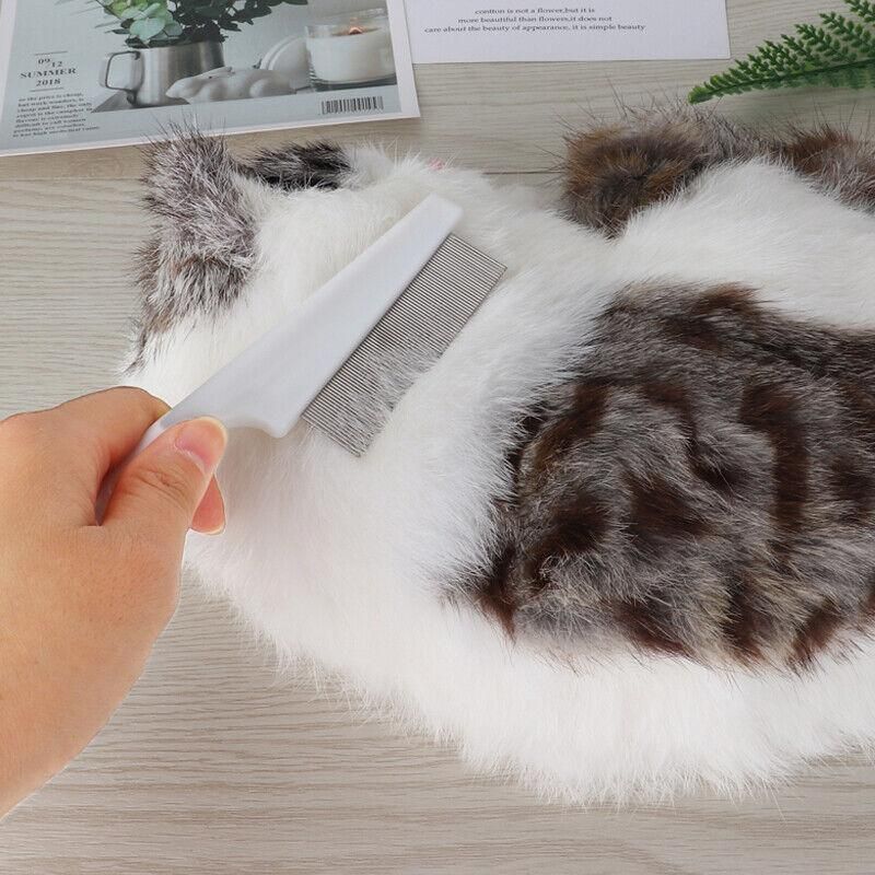 1PC Small Fine Toothed Flea Flee Metal Nit Head Hair Lice Comb with Handle - White V528-DOGCOMB-WHITE-SMALL-31865
