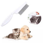 1PC Small Fine Toothed Flea Flee Metal Nit Head Hair Lice Comb with Handle - White V528-DOGCOMB-WHITE-SMALL-31865