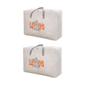 2pcs Cartoon Bear Luggage Organizer Storage Bags Blanket Quilt Closet Box Set - White-M V528-DOGGY-BAG-M-WHITE-759325