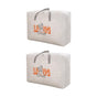 2pcs Cartoon Bear Luggage Organizer Storage Bags Blanket Quilt Closet Box Set - White-M V528-DOGGY-BAG-M-WHITE-759325