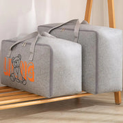 2pcs Cartoon Bear Luggage Organizer Storage Bags Blanket Quilt Closet Box Set - White-M V528-DOGGY-BAG-M-WHITE-759325