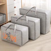 2pcs Cartoon Bear Luggage Organizer Storage Bags Blanket Quilt Closet Box Set - White-M V528-DOGGY-BAG-M-WHITE-759325