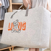 2pcs Cartoon Bear Luggage Organizer Storage Bags Blanket Quilt Closet Box Set - White-M V528-DOGGY-BAG-M-WHITE-759325