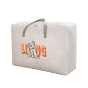 2pcs Cartoon Bear Luggage Organizer Storage Bags Blanket Quilt Closet Box Set - White-M V528-DOGGY-BAG-M-WHITE-759325