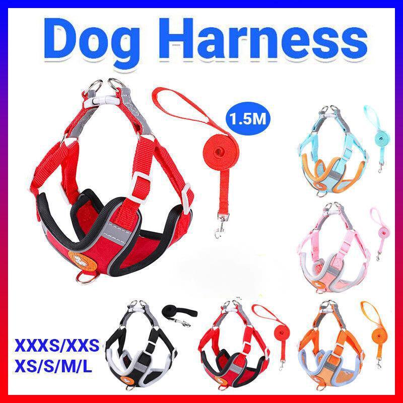 Dog Harness Cat Lead Puppy Leash Vest Mesh Breathe Adjustable Braces Small Pet Pink - S V528-DOGHARNESS-PINK-S-495546