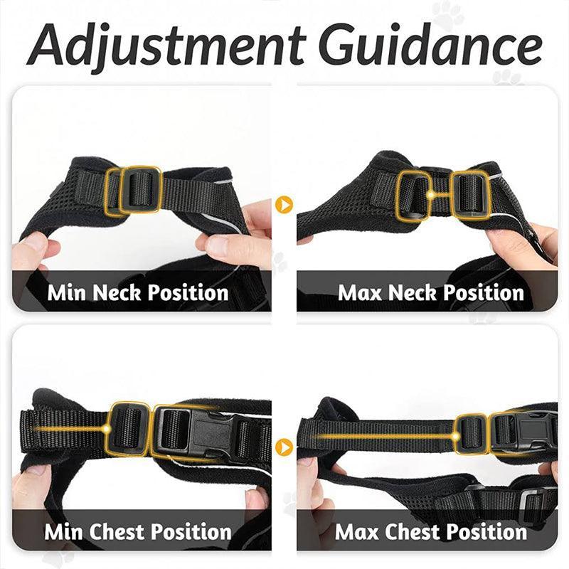Adjustable Pet Harness and Leash Set for Cat Dog Escape Proof Reflective Vest - S V528-DOGHARNESSLEASH-S-682230