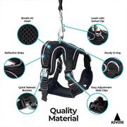 Adjustable Pet Harness and Leash Set for Cat Dog Escape Proof Reflective Vest - S V528-DOGHARNESSLEASH-S-682230