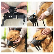 Adjustable Leather Pet Dog Mask Mouth Muzzle Anti Barking Bite Stop Chewing Brown - L V528-DOGMASK-BROWN-L-931797