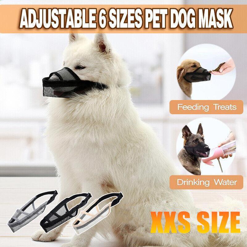 Adjustable XXS Size Pet Dog Mask Mouth Muzzle Anti Barking Bite Stop Chewing Mask - Beige V528-DOGMUZZLE-BEIGE-S-37493