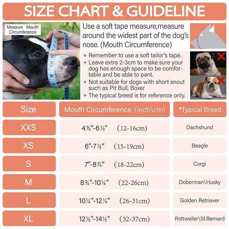 Adjustable XL Size Pet Dog Mask Mouth Muzzle Anti Barking Bite Stop Chewing Mask - Black V528-DOGMUZZLE-BLACK-L-85334