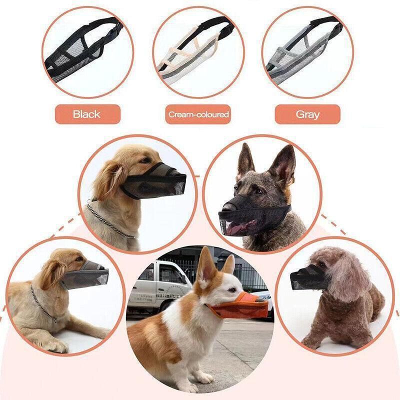 Adjustable XL Size Pet Dog Mask Mouth Muzzle Anti Barking Bite Stop Chewing Mask - Black V528-DOGMUZZLE-BLACK-L-85334