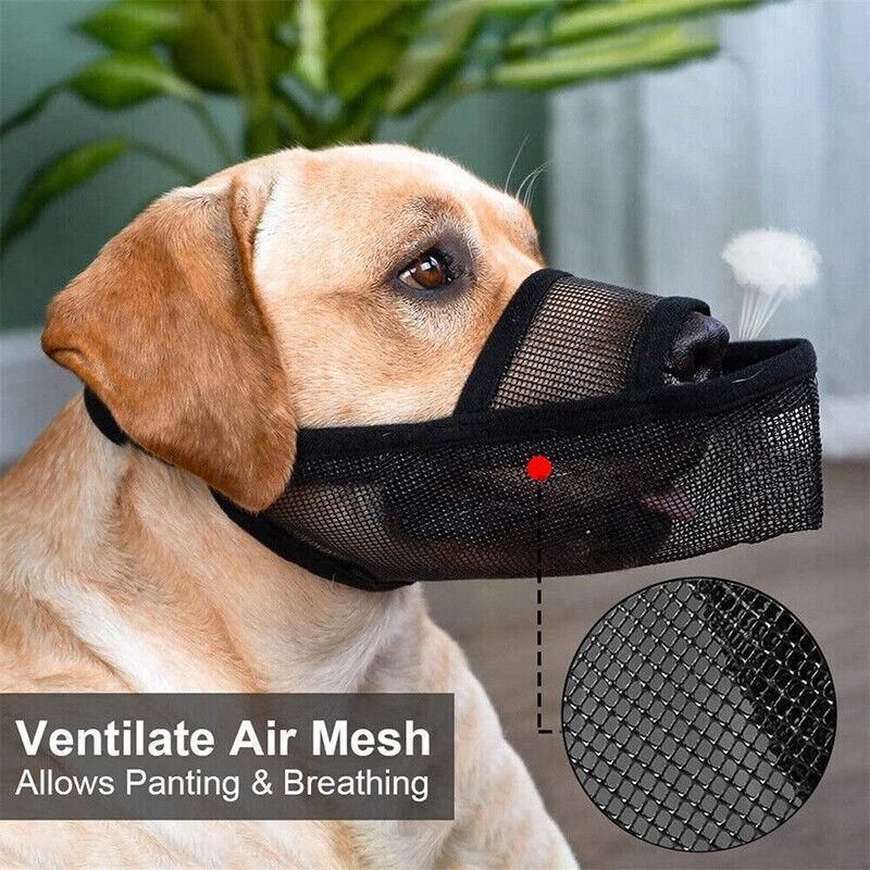 Adjustable XL Size Pet Dog Mask Mouth Muzzle Anti Barking Bite Stop Chewing Mask - Black V528-DOGMUZZLE-BLACK-L-85334