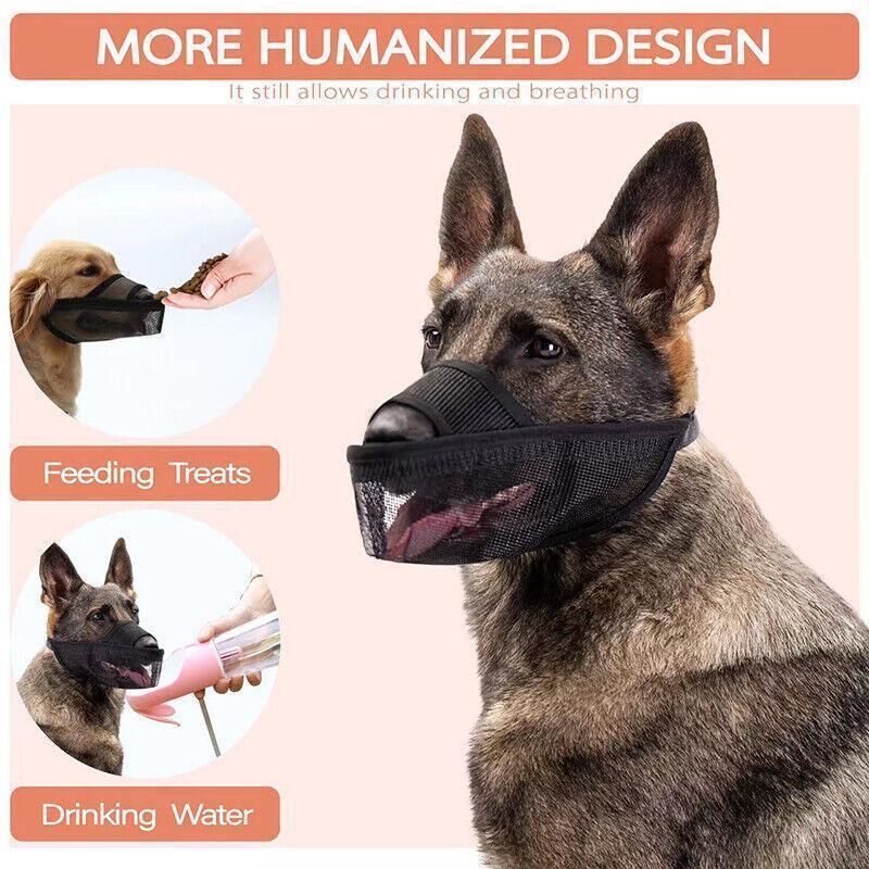 Adjustable XL Size Pet Dog Mask Mouth Muzzle Anti Barking Bite Stop Chewing Mask - Black V528-DOGMUZZLE-BLACK-L-85334