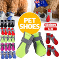 4Pcs XL Size Anti Slip Waterproof Protective Dog Shoes Rain Boots Pet Socks Booties - Black V528-DOGSHOE-BLACK-L-83756