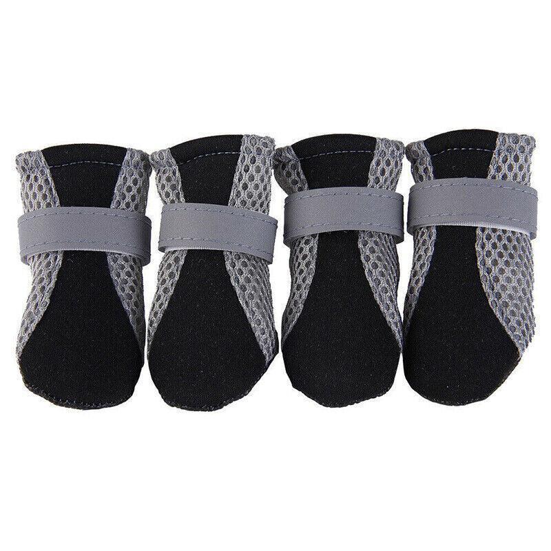 4Pcs XL Size Anti Slip Waterproof Protective Dog Shoes Rain Boots Pet Socks Booties - Black V528-DOGSHOE-BLACK-L-83756