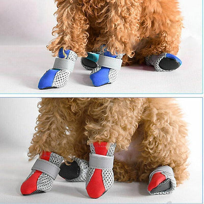 4PCS S Size Anti Slip Waterproof Protective Dog Shoes Rain Boots Pet Socks Booties - Black V528-DOGSHOE-BLACK-S-84096