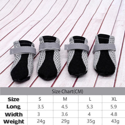 4PCS L Size Anti Slip Waterproof Protective Dog Shoes Rain Boots Pet Socks Booties - Blue V528-DOGSHOE-BLUE-L-57282