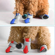 4PCS S Size Anti Slip Waterproof Protective Dog Shoes Rain Boots Pet Socks Booties - Blue V528-DOGSHOE-BLUE-S-93930