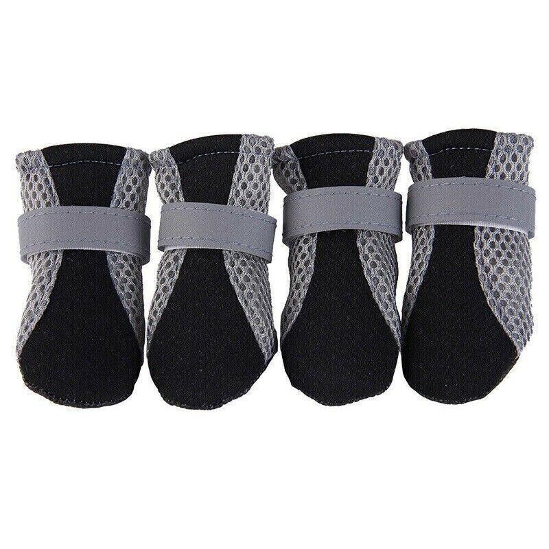 4PCS M Size Anti Slip Waterproof Protective Dog Shoes Rain Boots Pet Socks Booties - Rose Red V528-DOGSHOE-ROSERED-M-46177