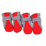4PCS M Size Anti Slip Waterproof Protective Dog Shoes Rain Boots Pet Socks Booties - Rose Red V528-DOGSHOE-ROSERED-M-46177