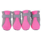 4PCS M Size Anti Slip Waterproof Protective Dog Shoes Rain Boots Pet Socks Booties - Rose Red V528-DOGSHOE-ROSERED-M-46177
