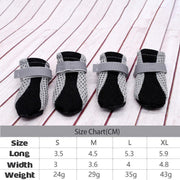 4PCS S Size Anti Slip Waterproof Protective Dog Shoes Rain Boots Pet Socks Booties - Rose Red V528-DOGSHOE-ROSERED-S-63859