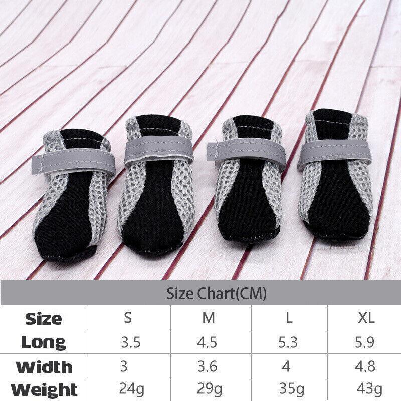 4PCS S Size Anti Slip Waterproof Protective Dog Shoes Rain Boots Pet Socks Booties - Rose Red V528-DOGSHOE-ROSERED-S-63859