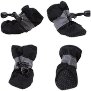 Set Anti Slip Waterproof Protective Dog Shoes Rain Boots Pet Socks Booties 4Pcs - S V528-DOGSHOES-1BLACK-87768