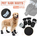Set Anti Slip Waterproof Protective Dog Shoes Rain Boots Pet Socks Booties 4Pcs - 4XL V528-DOGSHOES-7BLACK-56653