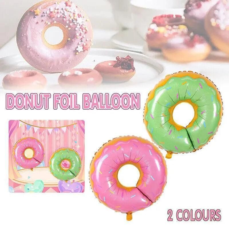 Donut Foil Balloon 75Cm Pink Green Spinkles Party Food Helium Quality Decoration - Green V528-DONUTFOILBALLOON-BLUE-822670