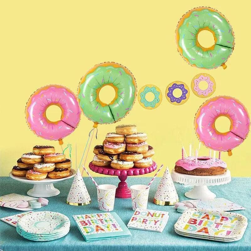 Donut Foil Balloon 75Cm Pink Green Spinkles Party Food Helium Quality Decoration - Green V528-DONUTFOILBALLOON-BLUE-822670