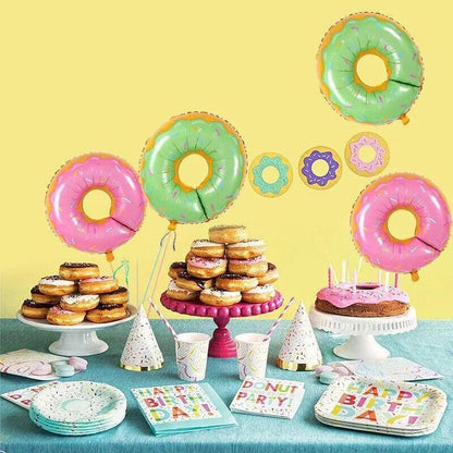 Donut Foil Balloon 75Cm Pink Green Spinkles Party Food Helium Quality Decoration - Green V528-DONUTFOILBALLOON-BLUE-822670