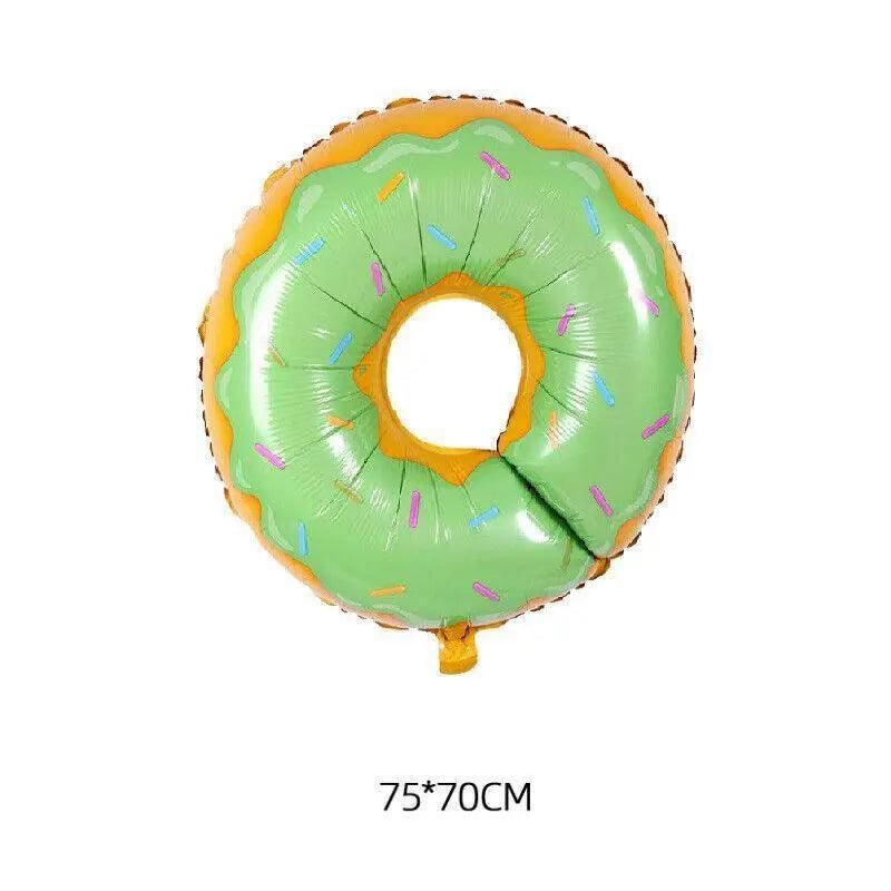 Donut Foil Balloon 75Cm Pink Green Spinkles Party Food Helium Quality Decoration - Green V528-DONUTFOILBALLOON-BLUE-822670