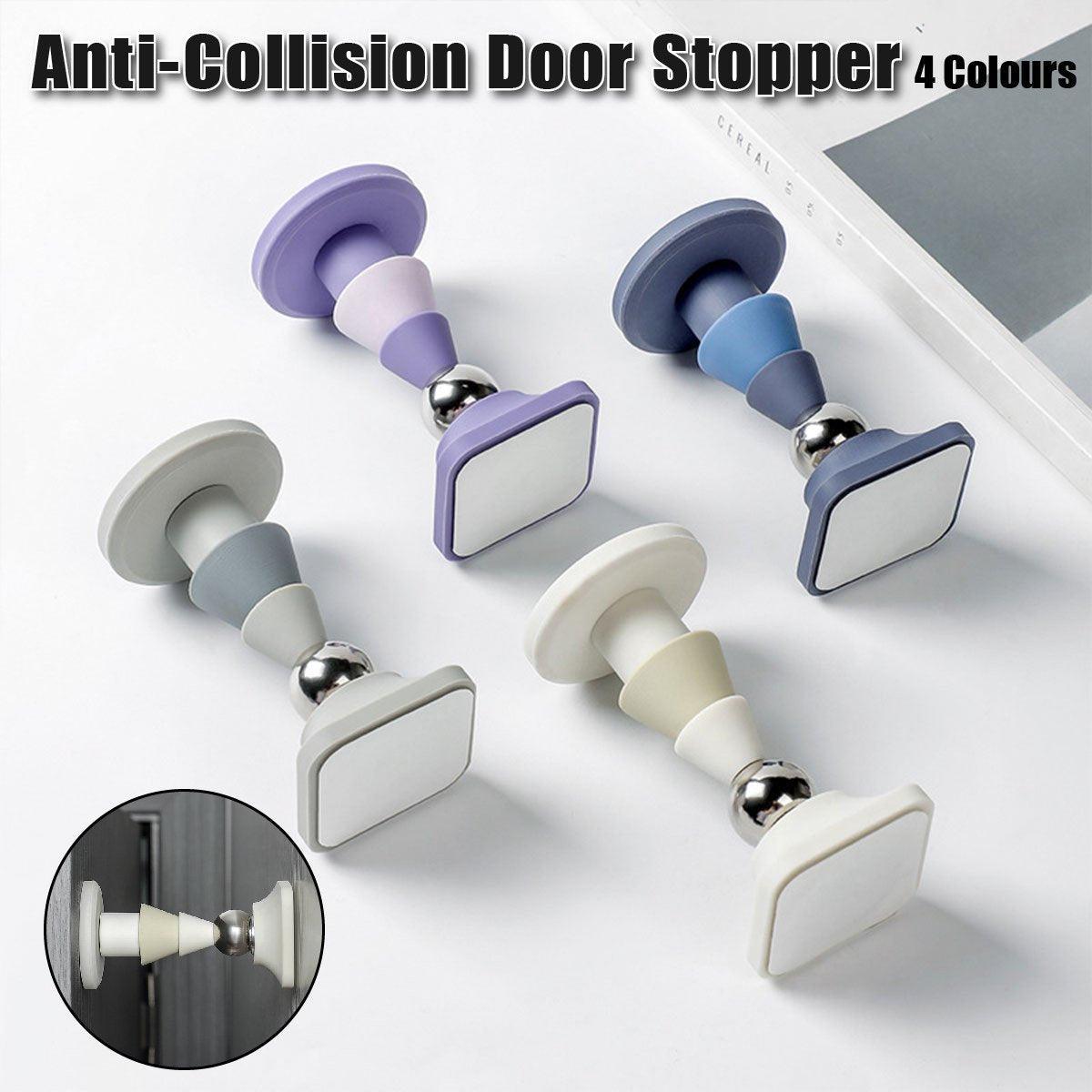 Silicone Silent Door Stopper with Suction Base and Secure Hold Catch Design - Grey V528-DOOR-GREY-820038