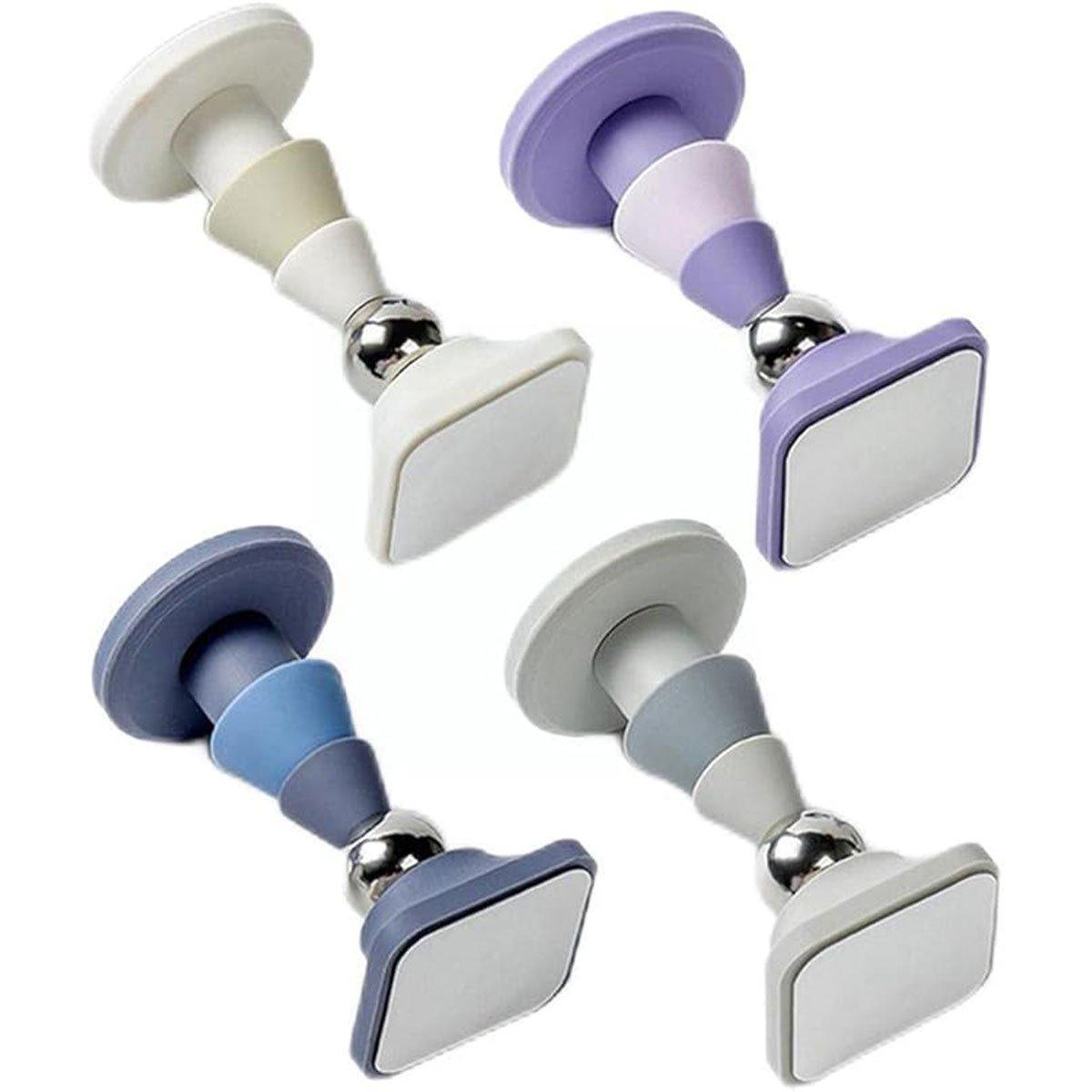 Silicone Silent Door Stopper with Suction Base and Secure Hold Catch Design - Grey V528-DOOR-GREY-820038