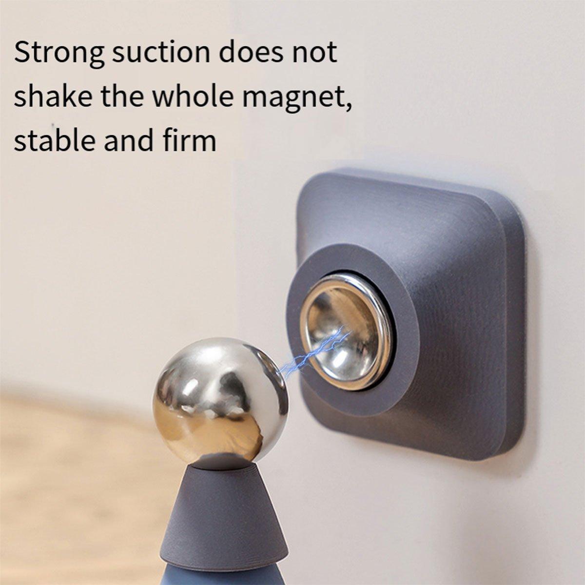 Silicone Silent Door Stopper with Suction Base and Secure Hold Catch Design - Grey V528-DOOR-GREY-820038