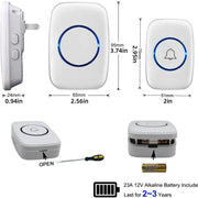 Wireless Doorbell Kit Home Call Button Remote Control White Waterproof Chime - White V528-DOORBELL-WHITE-727801
