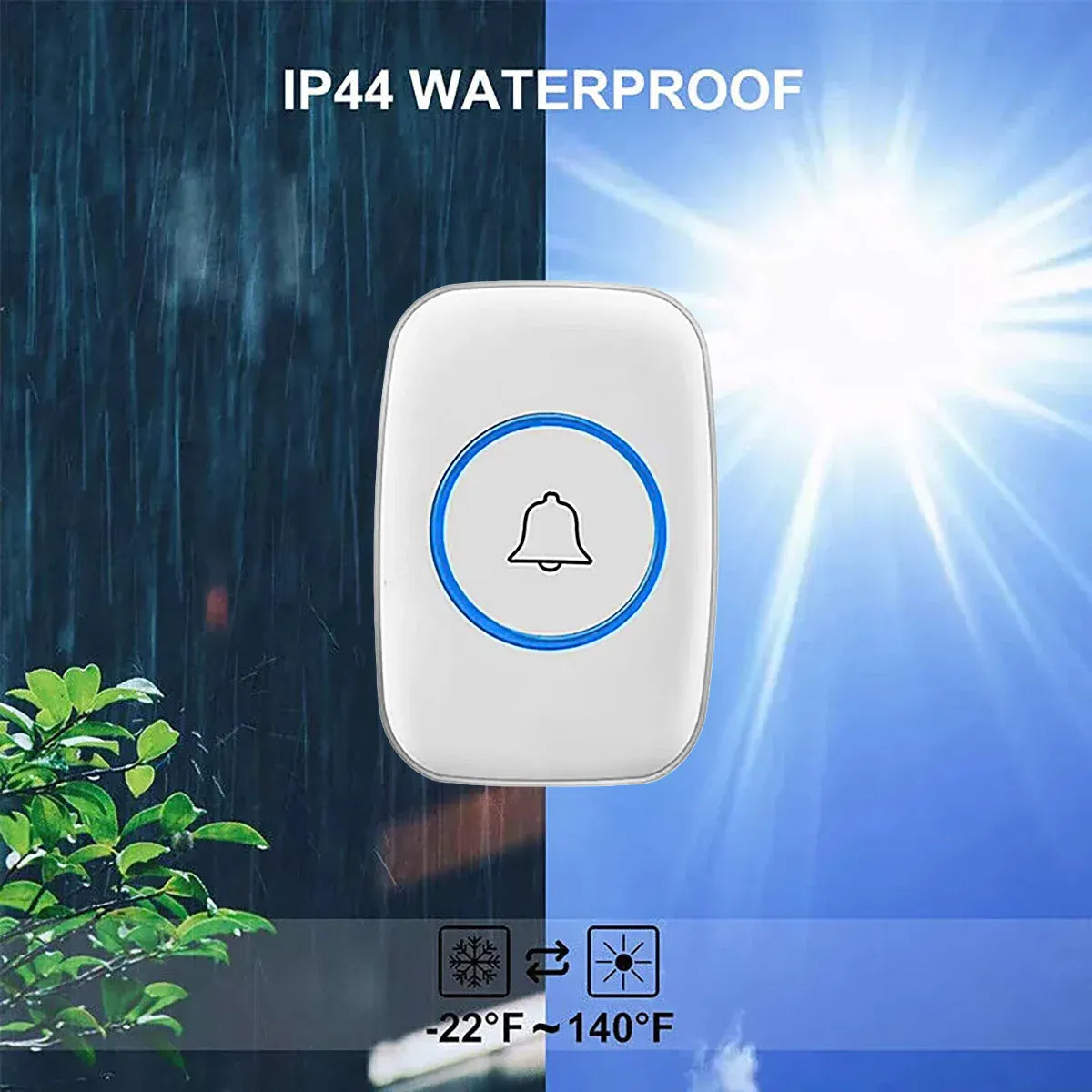 Wireless Doorbell Kit Home Call Button Remote Control White Waterproof Chime - White V528-DOORBELL-WHITE-727801