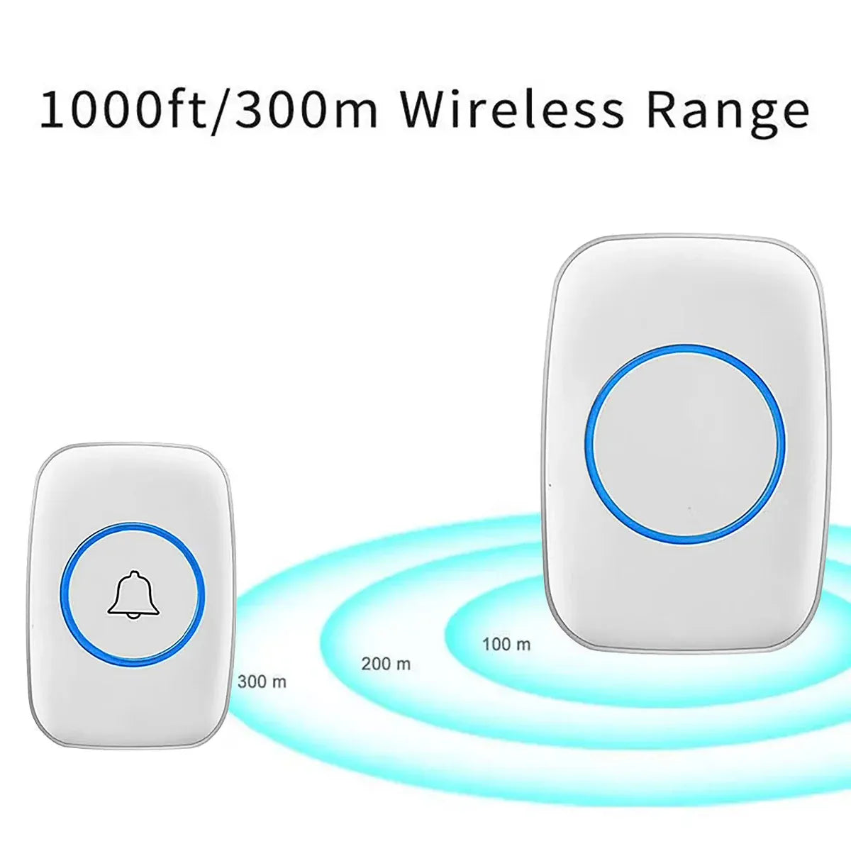 Wireless Doorbell Kit Home Call Button Remote Control White Waterproof Chime - White V528-DOORBELL-WHITE-727801