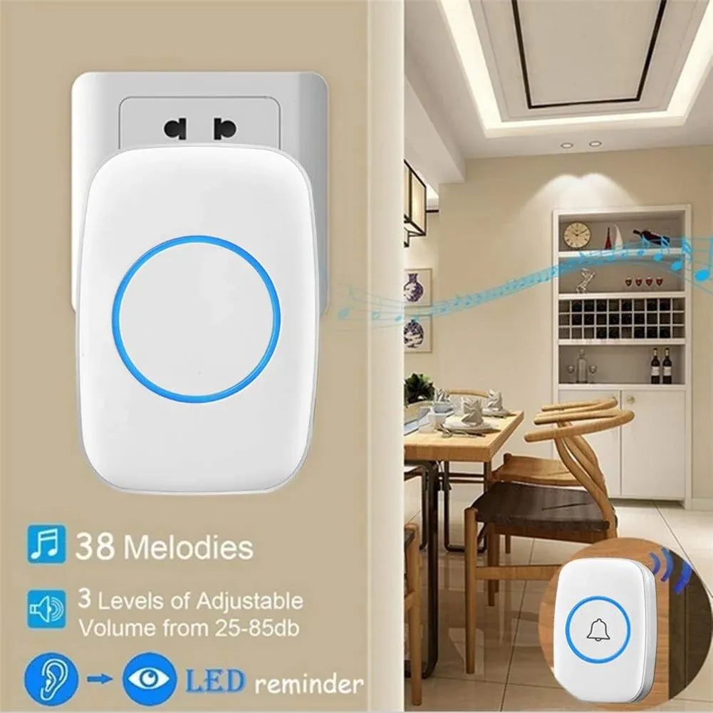 Wireless Doorbell Kit Home Call Button Remote Control White Waterproof Chime - White V528-DOORBELL-WHITE-727801