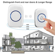 Wireless Doorbell Kit Home Call Button Remote Control White Waterproof Chime - White V528-DOORBELL-WHITE-727801