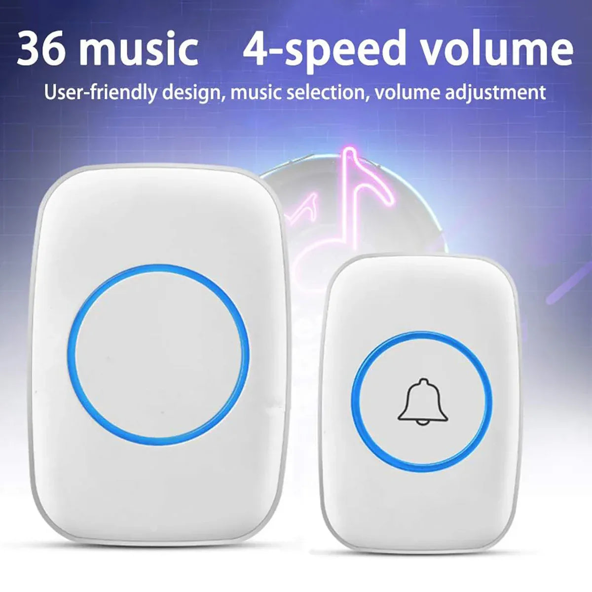 Wireless Doorbell Kit Home Call Button Remote Control White Waterproof Chime - White V528-DOORBELL-WHITE-727801