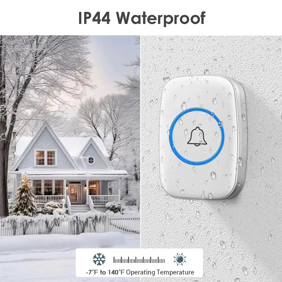 Wireless Doorbell Kit Home Call Button Remote Control White Waterproof Chime - White V528-DOORBELL-WHITE-727801